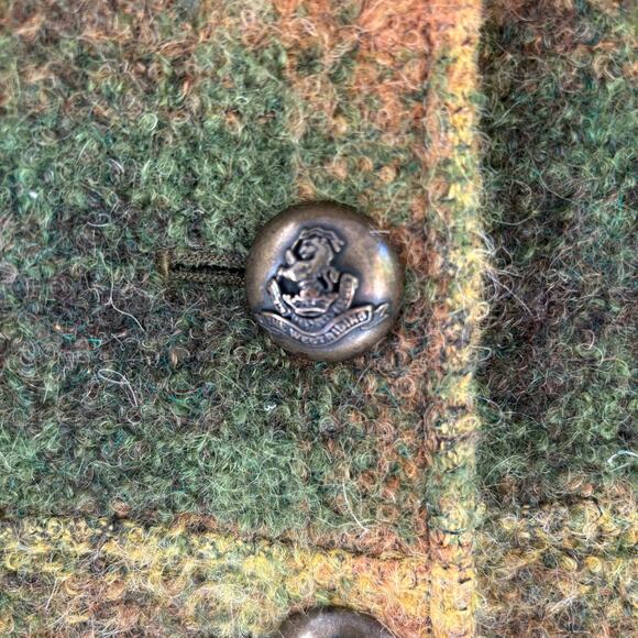 Cinzia Rocca Girls Alpaca Blend Coat Green Yellow Plaid Size 6 Made in Italy - Picture 5 of 9